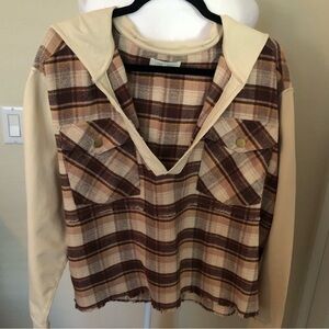 Cleo + Wolf Plaid Pullover Hoodie